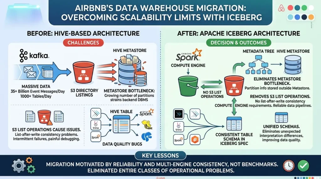 Apache Iceberg vs Delta Lake vs Apache Hudi: How to Choose the Right Table Format in 2026 Airbnb migrates to Iceberg