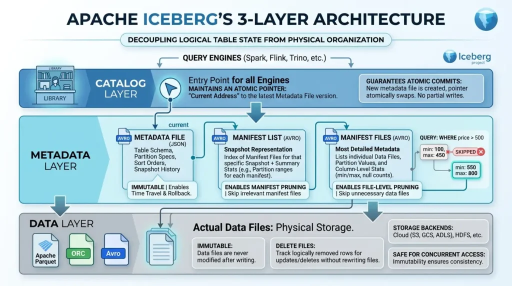 Apache Iceberg three-layer