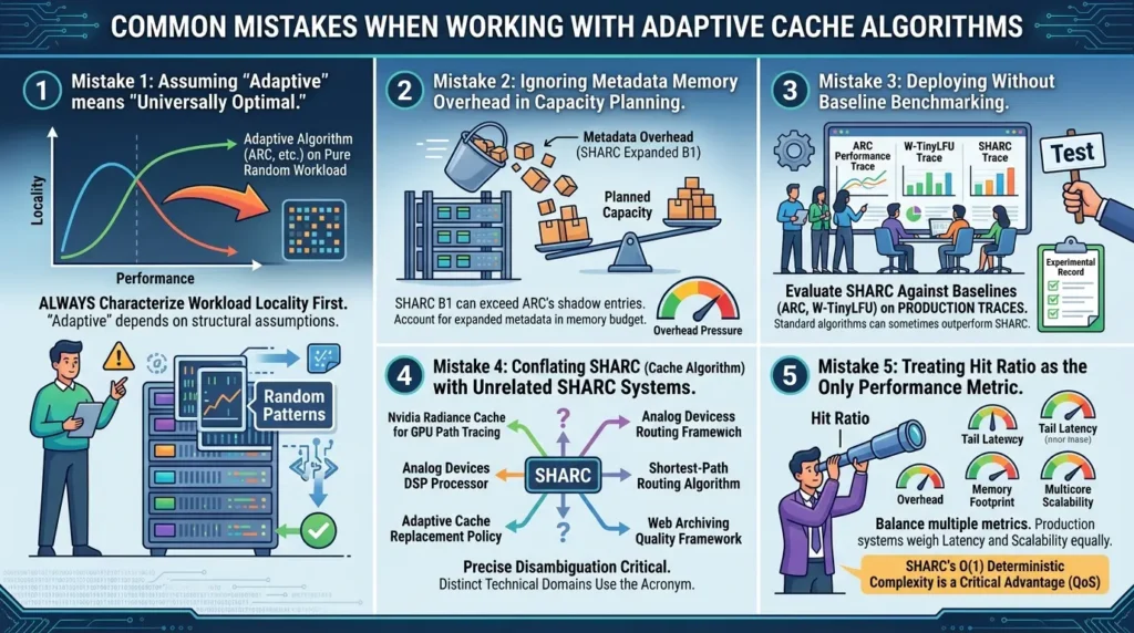 Common Mistakes Adaptive Cache Algorithms