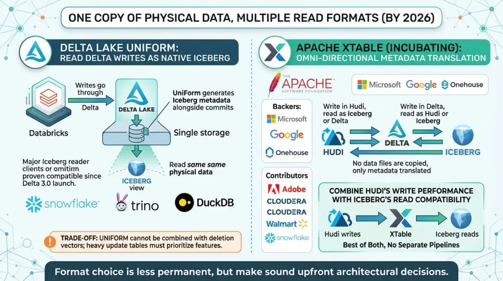 Apache Iceberg vs Delta Lake vs Apache Hudi: How to Choose the Right Table Format in 2026 Data formats reading same data
