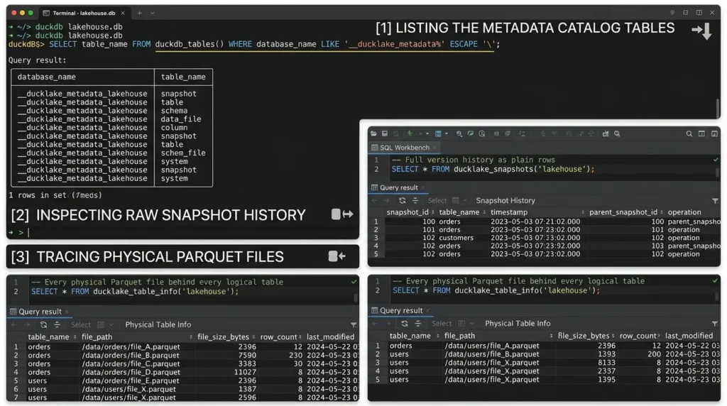 DuckLake metadata catalog SQL