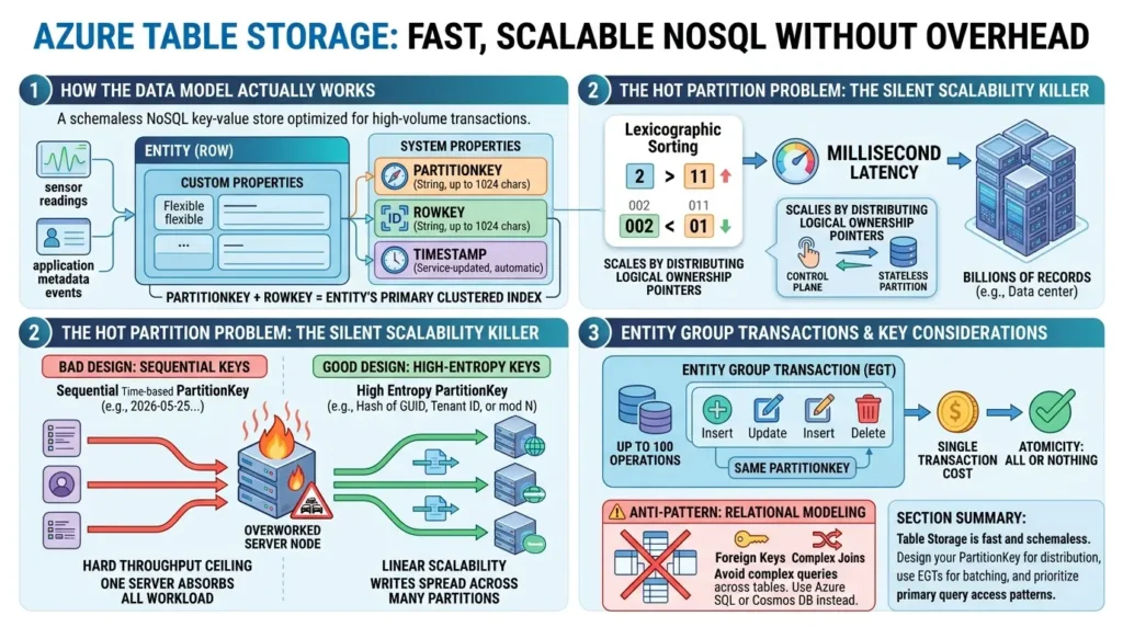 Azure Table Storage NoSQL Overhead