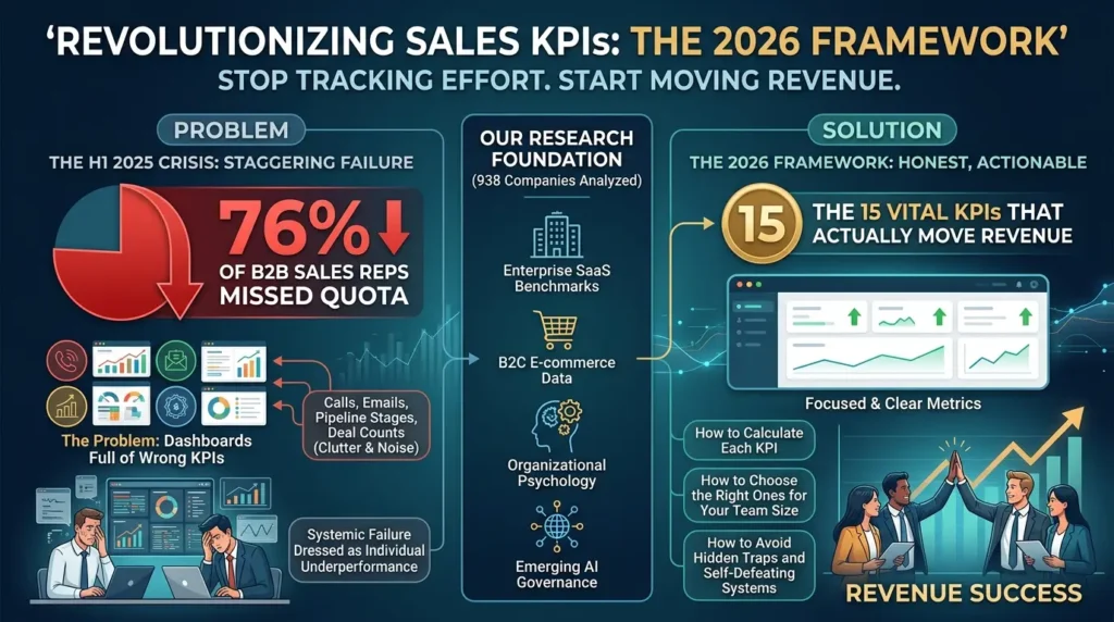 Sales KPIs in 2026: The 15 Metrics That Actually Move Revenue (Benchmarks from 938 Companies) Sales KPIs framework