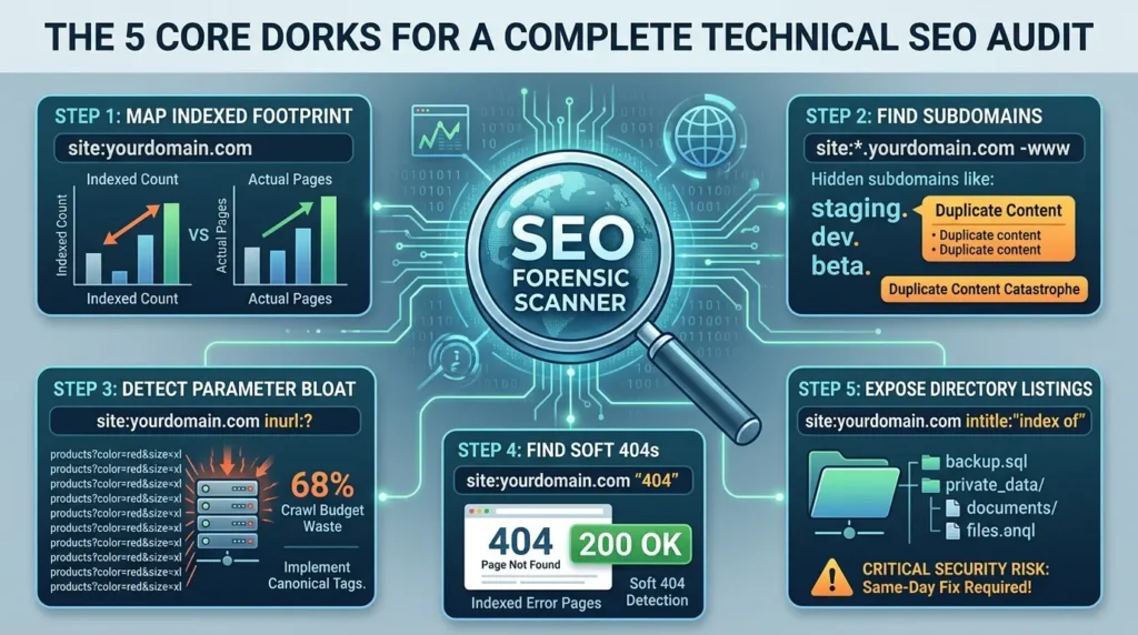 Five Google Dorks for SEO Audit