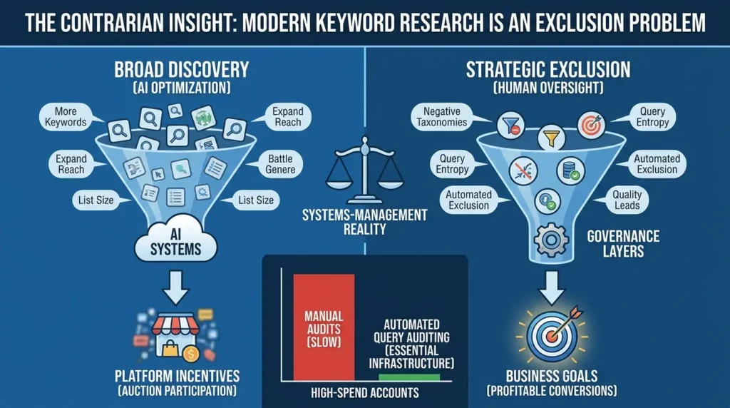 Keyword research exclusion problem