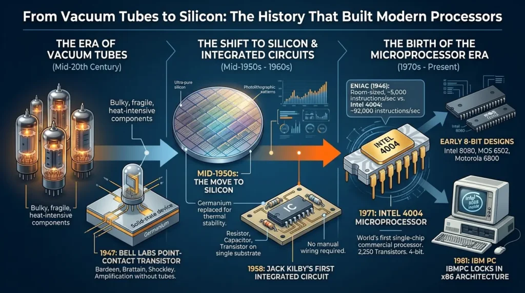 CPU Architecture Explained: The Complete Guide to Processor Design Evolution Vacuum tubes to silicon processors