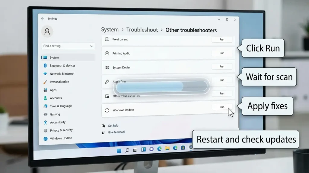 Run Windows Update troubleshooter