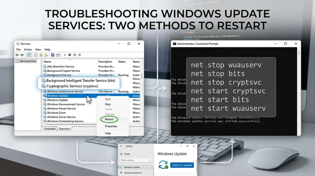 Restart Windows Update services