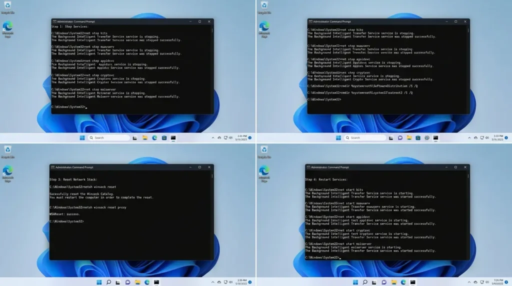 Fix update issues command prompt