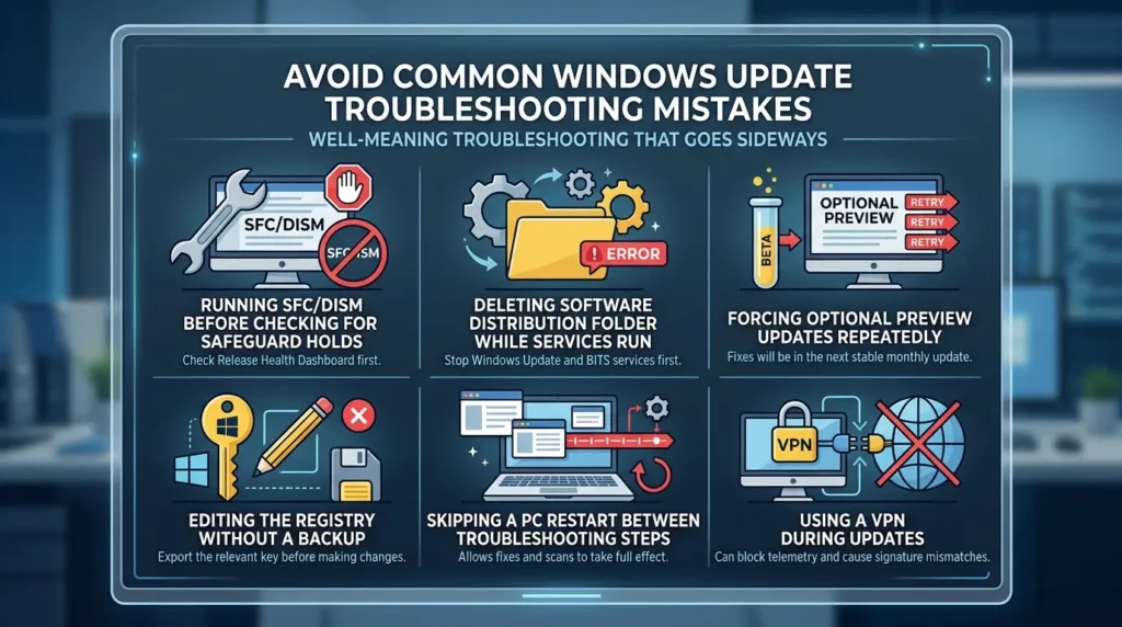 Common update mistakes to avoid in windows 