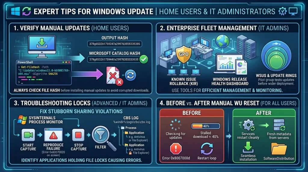 Expert tips for widows update 