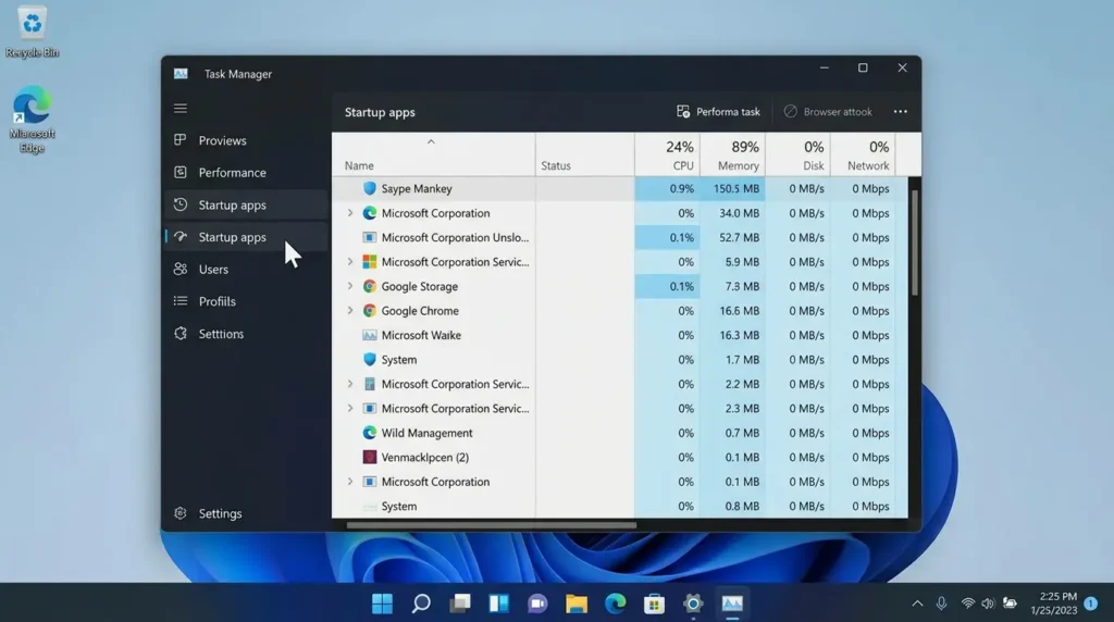 Open Task Manager disable startup Apps