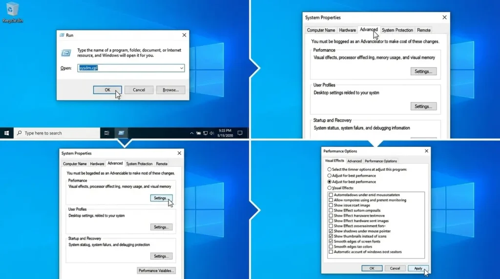 Adjust performance settings for best performance 
