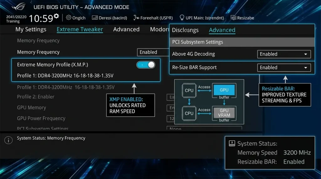 BIOS settings improve computer performance 