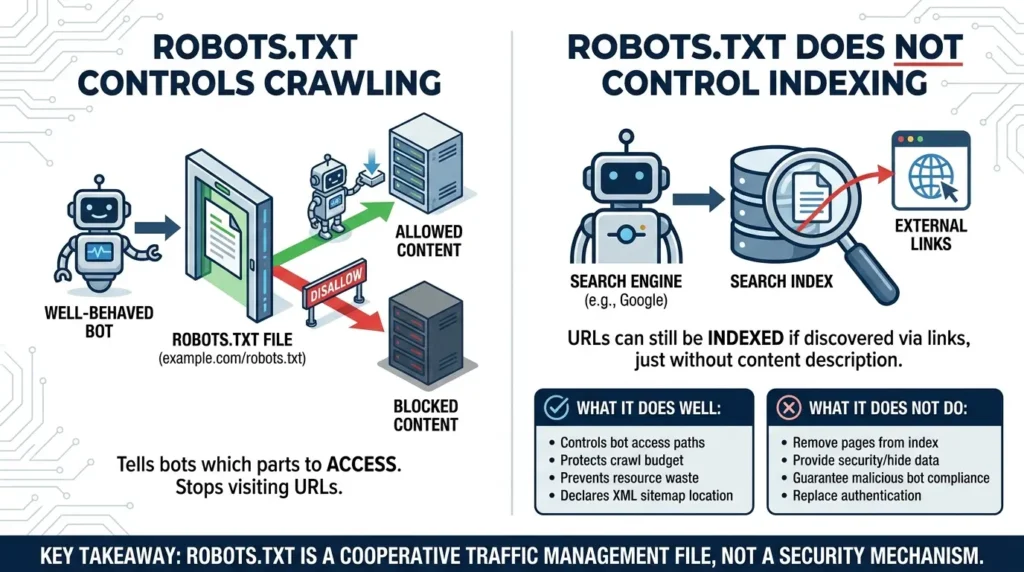 Robots.txt controls crawling