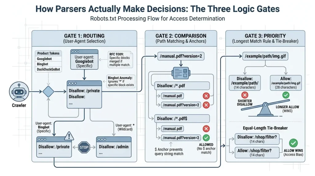 Parsers make decisions three gates