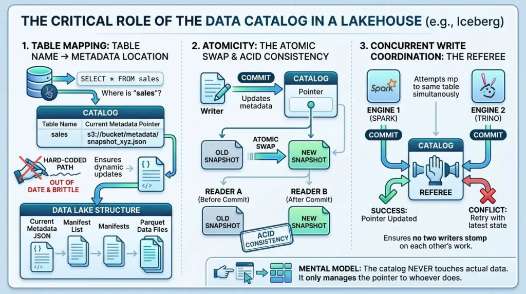 Apache Iceberg Catalog Explained: REST Spec, Architecture, and How to Choose the Right Strategy Catalog manages table metadata