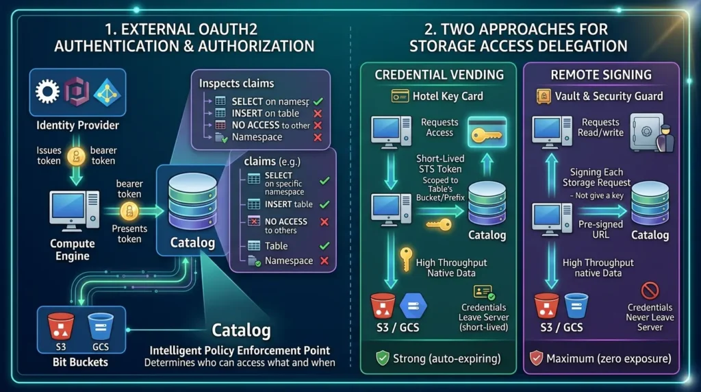Apache Iceberg Catalog Explained: REST Spec, Architecture, and How to Choose the Right Strategy Catalog authentication and storage