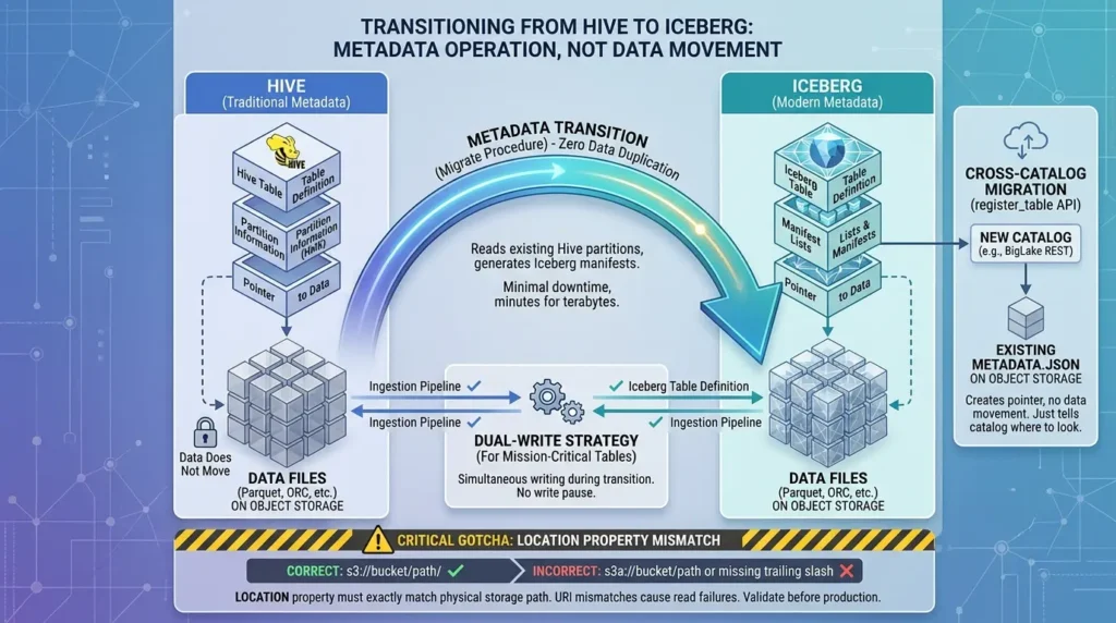Apache Iceberg Catalog Explained: REST Spec, Architecture, and How to Choose the Right Strategy Hive to Iceberg metadata operation