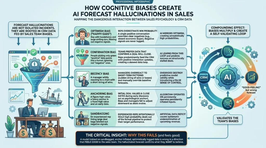Forecast Hallucinations in RevOps: The $67B Crisis Destroying Revenue Predictability Sales team biases affect forecasts