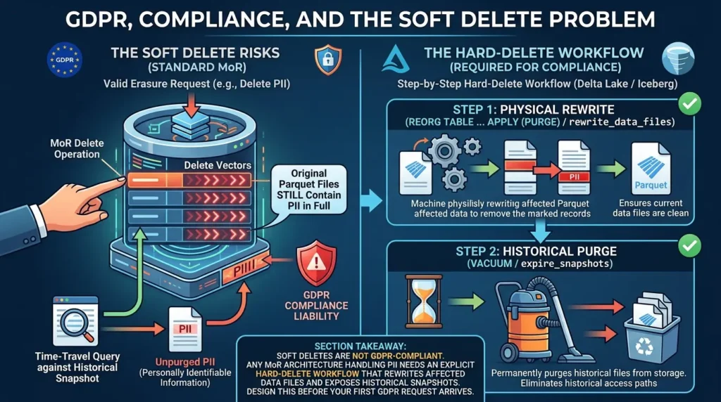 Copy-on-Write vs Merge-on-Read: The Real Trade-Offs Nobody Explains Properly GDPR compliance soft delete problem