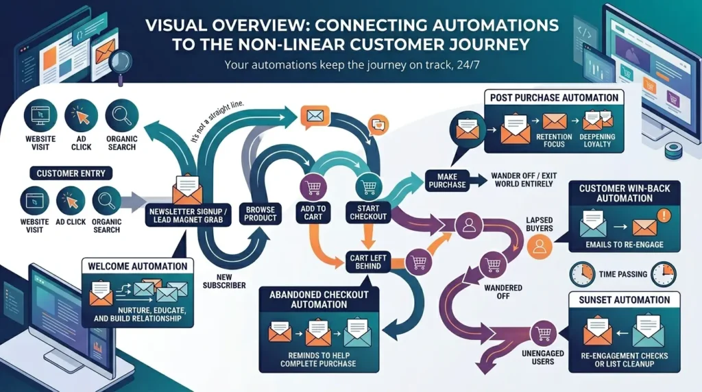 5 Email Automations Every Ecommerce Business Needs Customer journey and email automation