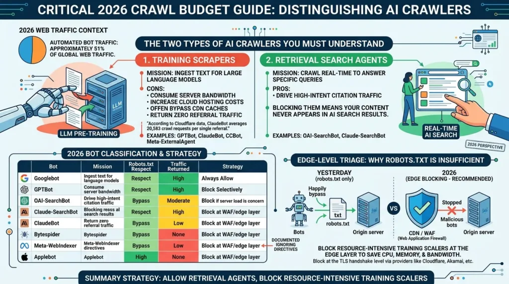 AI crawlers training vs retrieval