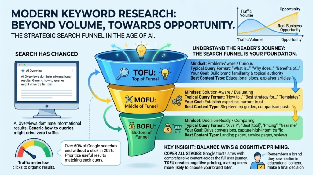 Free Keyword Research Tools That Actually Work in 2026 (No Paid Subscriptions Required) Keyword research search funnel