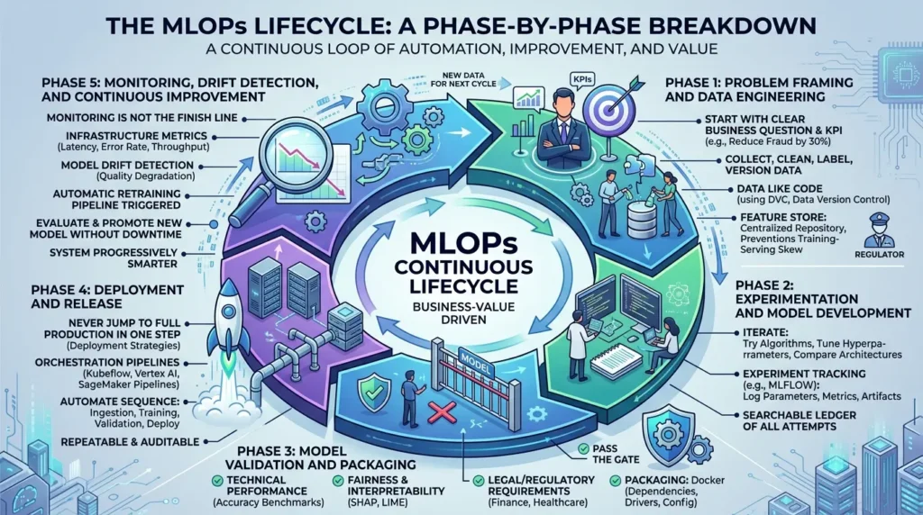 MLOps: From Model Development to Production Operations MLOps Lifecycle Phase Breakdown