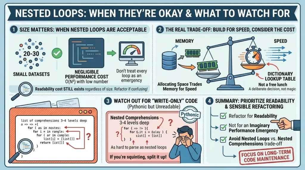 Nested loops readability trade-offs