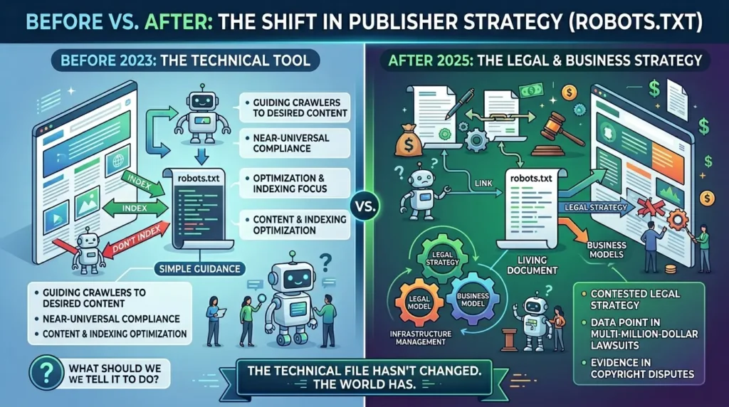 Publisher strategy shift robots.txt