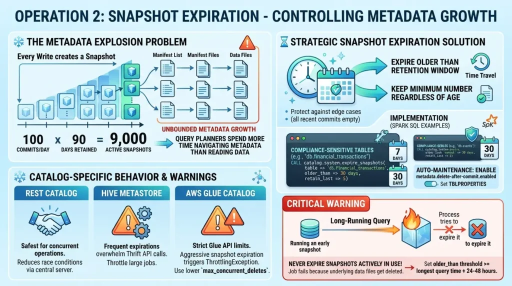 Snapshot expiration controlling Metadata