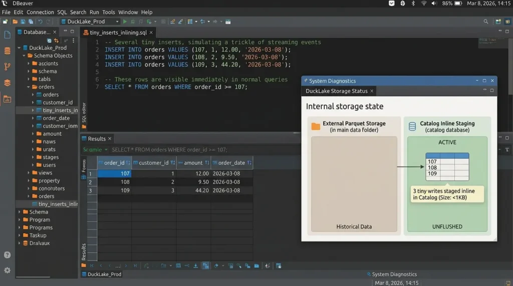 Trigger inlining with small writes