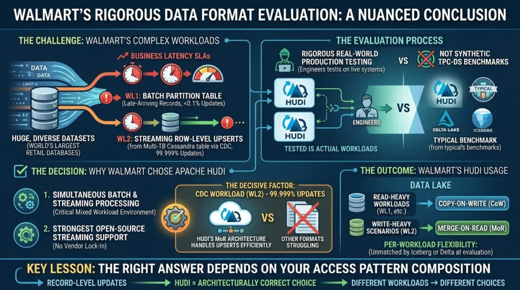 Apache Iceberg vs Delta Lake vs Apache Hudi: How to Choose the Right Table Format in 2026 Walmart chooses Hudi for data
