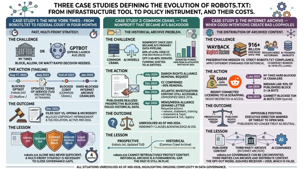 From Crawl Control to AI Governance: The Unintended Evolution of Robots.txt Case Studies Define Robots.txt Evolution