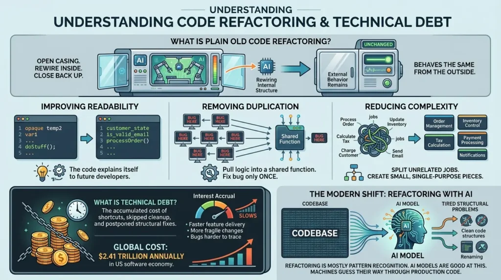 AI Code Refactoring: The Complete Guide to How LLMs Rewrite Production Code Without Breaking It Code refactoring explained