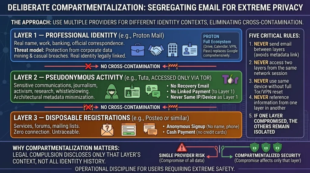 Private Email Services Compared: What Happens When Your "Zero-Access" Provider Gets a Court Order Compartmentalization for privacy