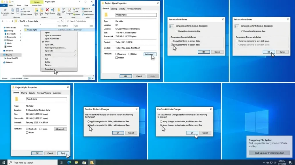 Encrypting folder with Windows EFS