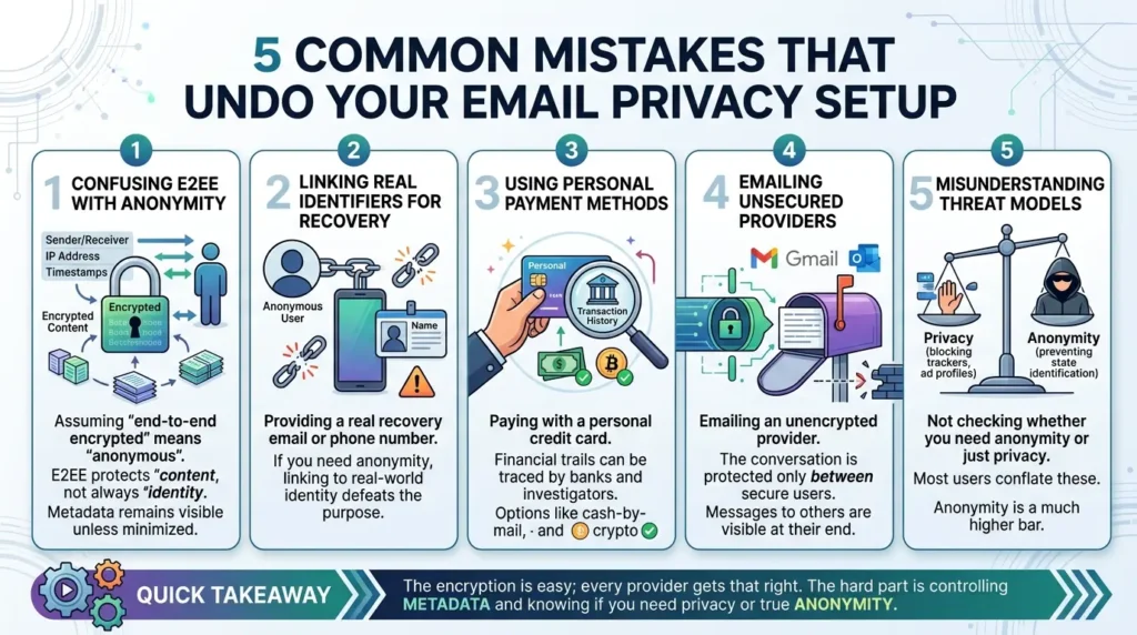 Private Email Services Compared: What Happens When Your "Zero-Access" Provider Gets a Court Order Five Email Privacy Mistakes