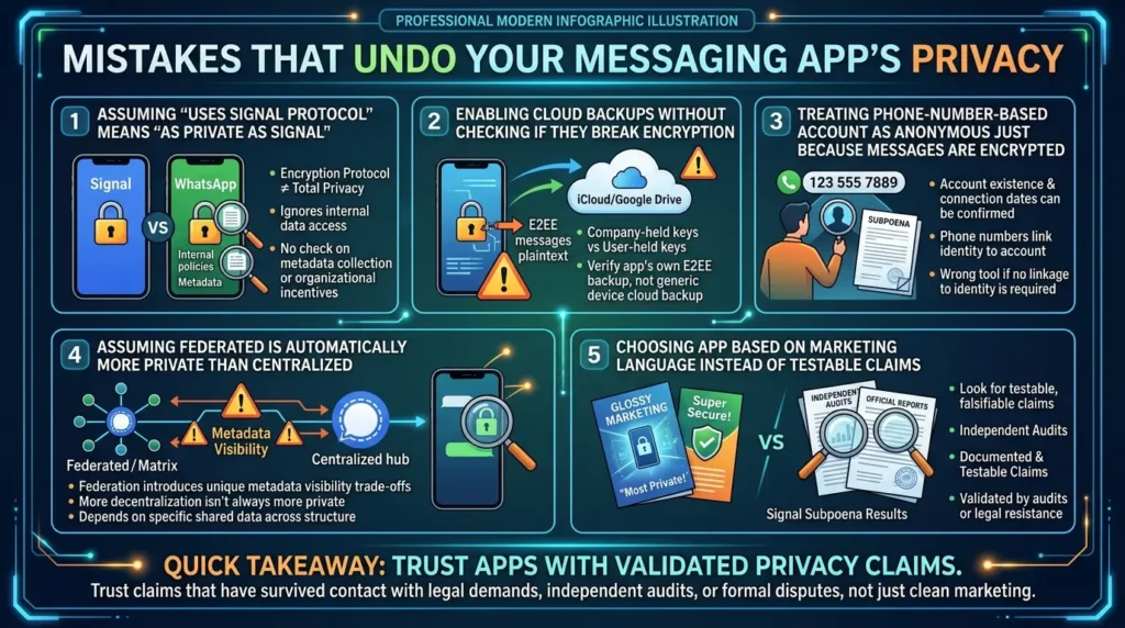 Messaging apps privacy mistakes