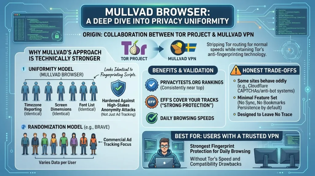 Mullvad Browser privacy approach