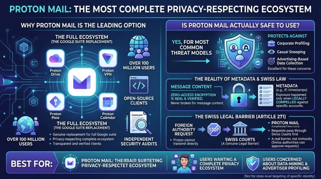 Private Email Services Compared: What Happens When Your "Zero-Access" Provider Gets a Court Order Proton Mail privacy ecosystem
