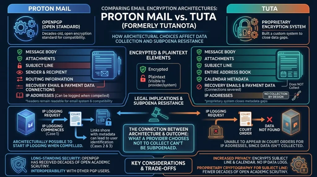 Private Email Services Compared: What Happens When Your "Zero-Access" Provider Gets a Court Order Proton Mail vs Tuta encryption