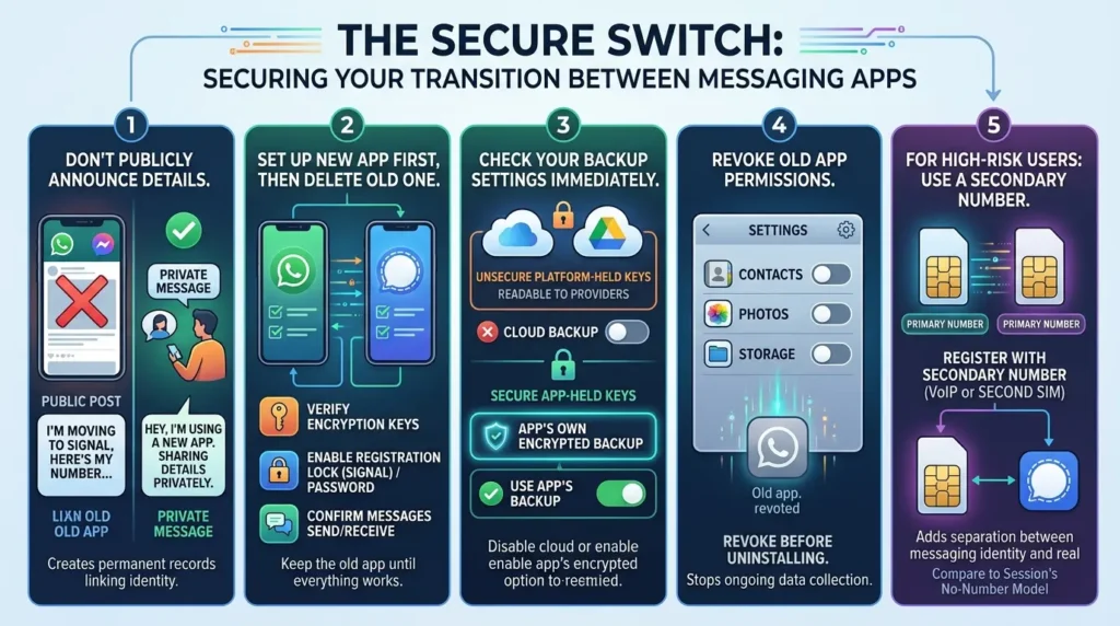 Switching messaging apps privacy